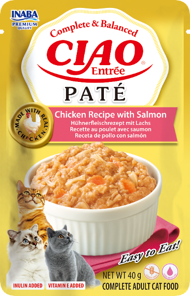Inaba CIAO Entrée Paté 40g kip & zalm Inaba CIAO Entrée Paté 40g kip & zalm