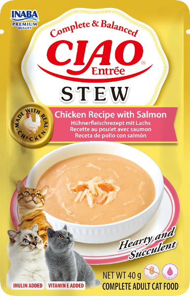 Inaba CIAO Entrée Stew 40g kip & zalm Inaba CIAO Entrée Stew 40g kip & zalm
