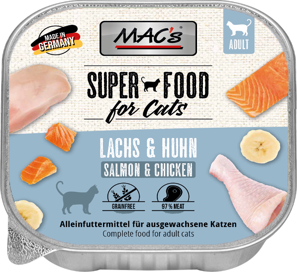 Mac's Kattenvoer Kuipjes 100g zalm & kip