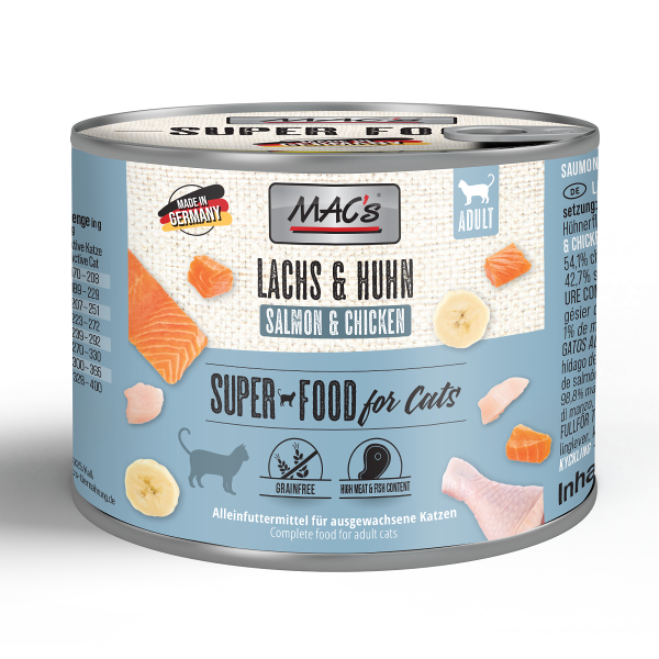 Mac's Katten Natvoer Blikjes 200g zalm & kip Mac's Katten Natvoer Blikjes 200g zalm & kip