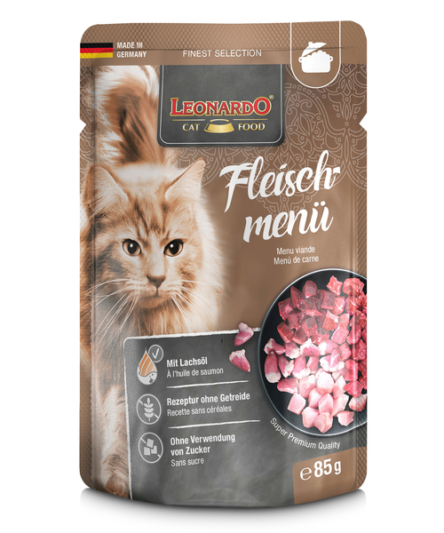 Leonardo Katten Natvoer Zakje 85g vlees menu Leonardo Katten Natvoer Zakje 85g vlees menu
