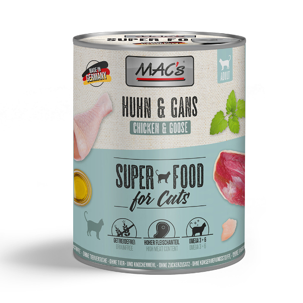 Mac's Katten Natvoer Blikjes 800g kip & gans Mac's Katten Natvoer Blikjes 800g kip & gans