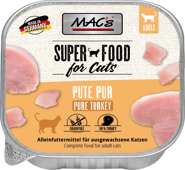 Mac's Kattenvoer Kuipjes 100g kalkoen puur