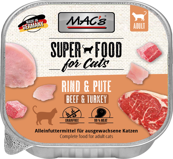 Mac's Kattenvoer Kuipjes 100g rund & kalkoen