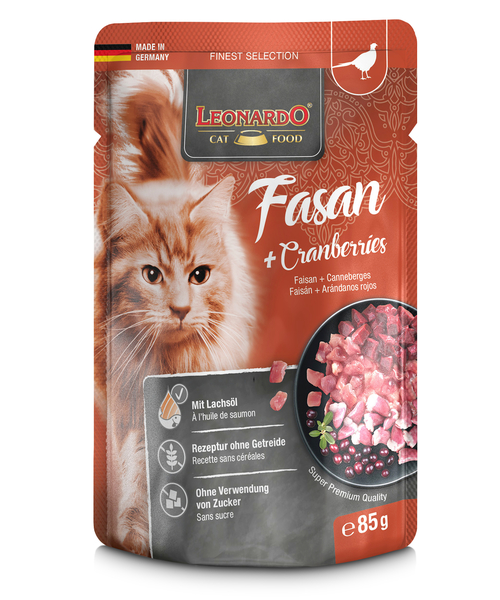 Leonardo Katten Natvoer Zakje 85g fazant + veenbessen