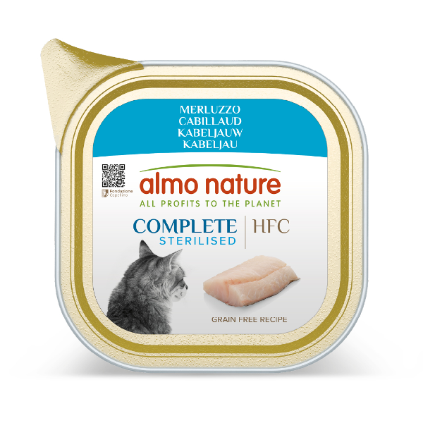 Almo Nature HFC Complete Sterilised cat 85g kabeljauw