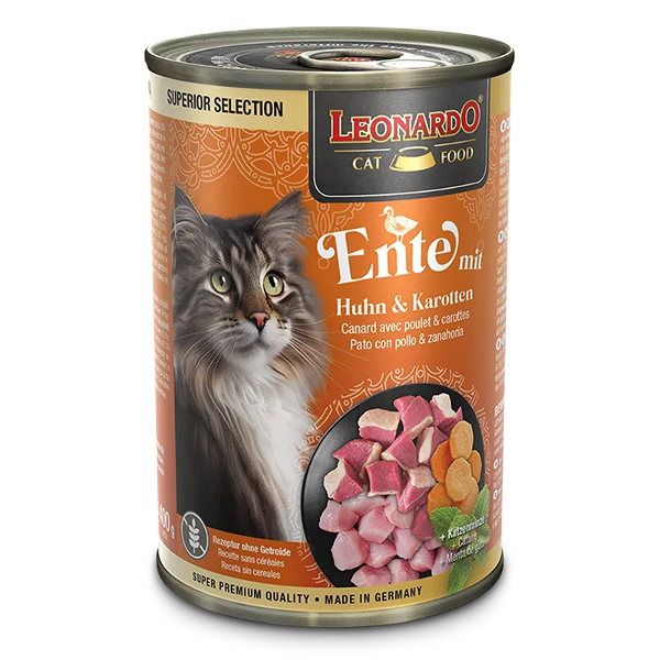 Leonardo Superior Selection natvoer 400g eend met kip en wortelen Leonardo Superior Selection natvoer 400g eend met kip en wortelen