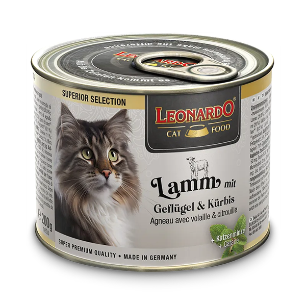 Leonardo Superior Selection blik 200g Lamsvlees met gevogelte en pompoen