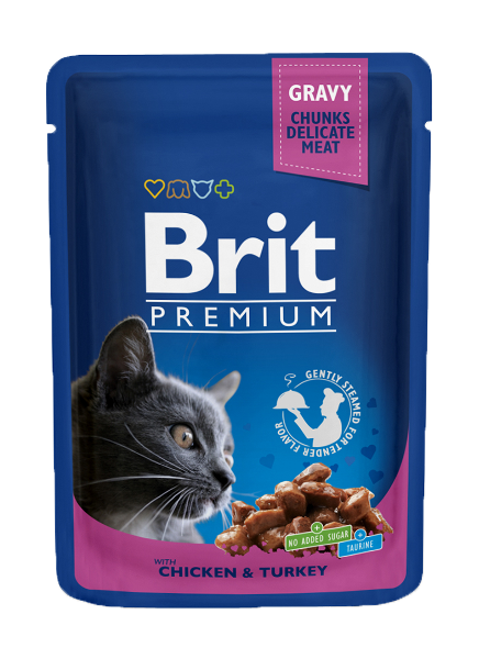 Brit Premium Kattenvoer zakje 100g kip & kalkoen