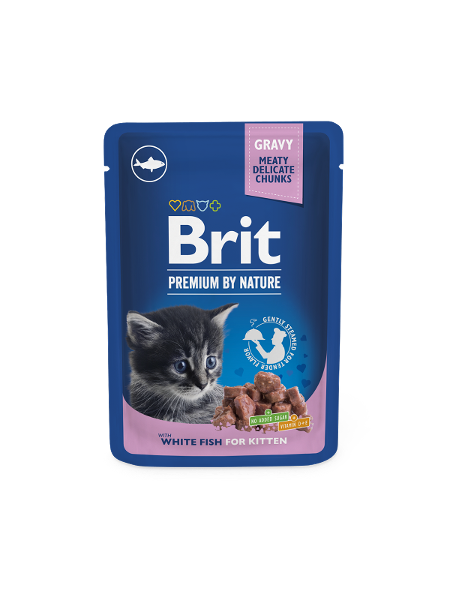 Brit Premium Kitten Natvoer Zakje 100g witvis Brit Premium Kitten Natvoer Zakje 100g witvis