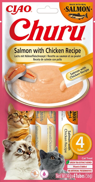 Inaba Churu Purée Cat 4 x 14g zalm & kip