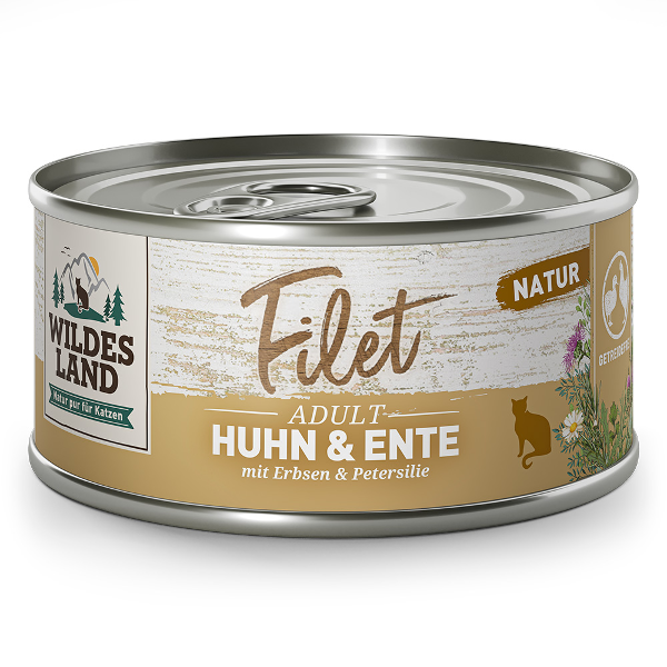 Wildes Land Filet voor katten 80g kip & eend