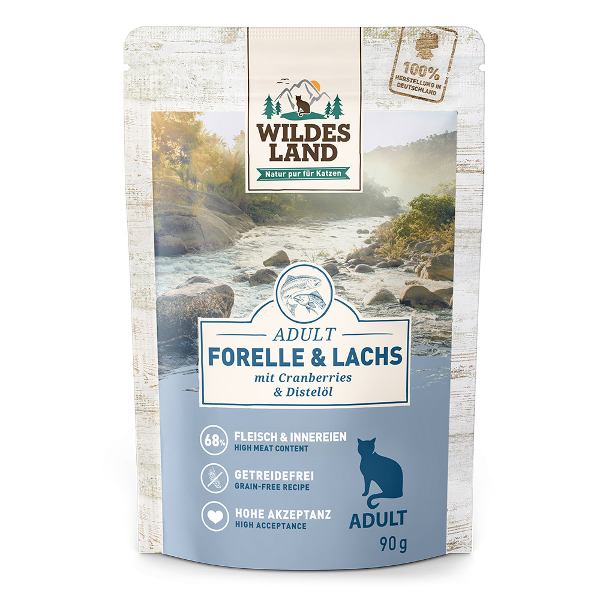 Wildes Land Classic Kattenzakjes 100g forel en zalm