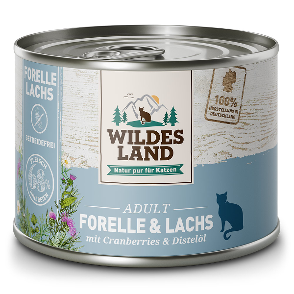 Wildes Land Classic Katten Blikjes 200g forel zalm