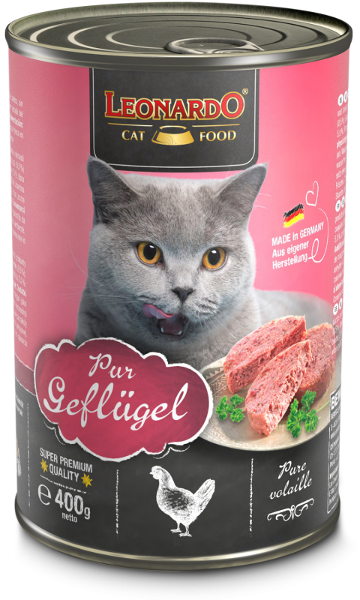 Leonardo Natvoer Kat Blikje 400g gevogelte