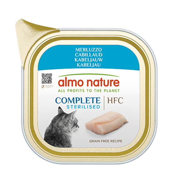 Almo Nature HFC Complete Sterilised cat 85g kabeljauw