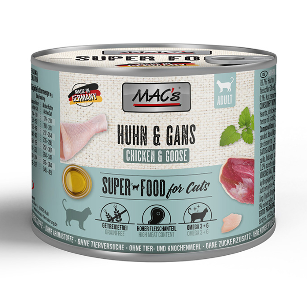 Mac's Katten Natvoer Blikjes 200g kip & gans
