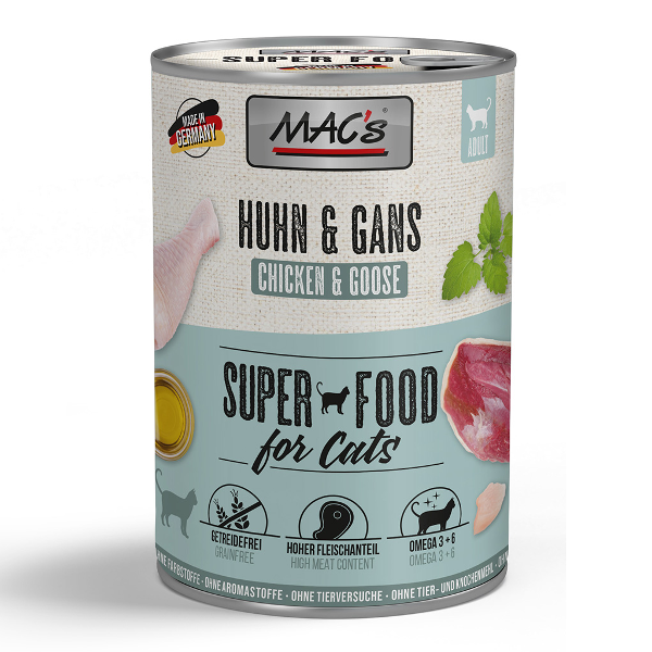 Mac's Katten Natvoer Blikjes 400g kip & gans Mac's Katten Natvoer Blikjes 400g kip & gans