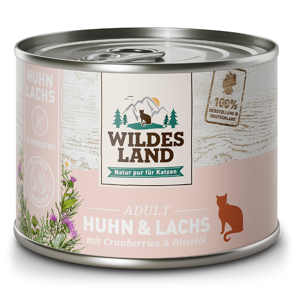 Wildes Land Classic Katten Blikjes 200g kip en zalm Wildes Land Classic Katten Blikjes 200g kip en zalm