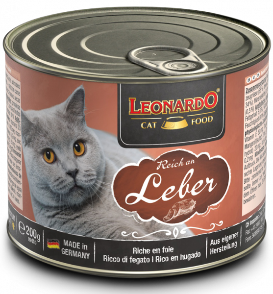 Leonardo Katten Natvoer Blikje 200g lever
