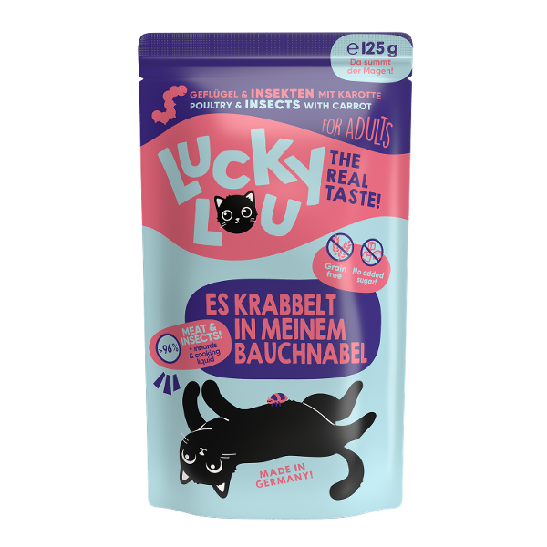 Lucky Lou Lifestage Adult 125g gevogelte en insecten