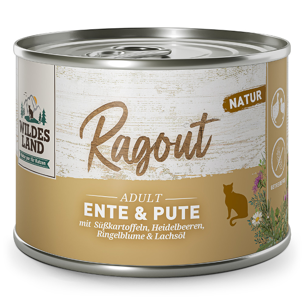 Wildes Land Ragout kat 180g eend & pute