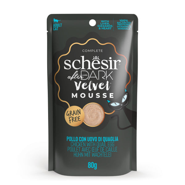 Schesir After Dark Velvet-mousse 80g kip & kwarteleitje Schesir After Dark Velvet-mousse 80g kip & kwarteleitje