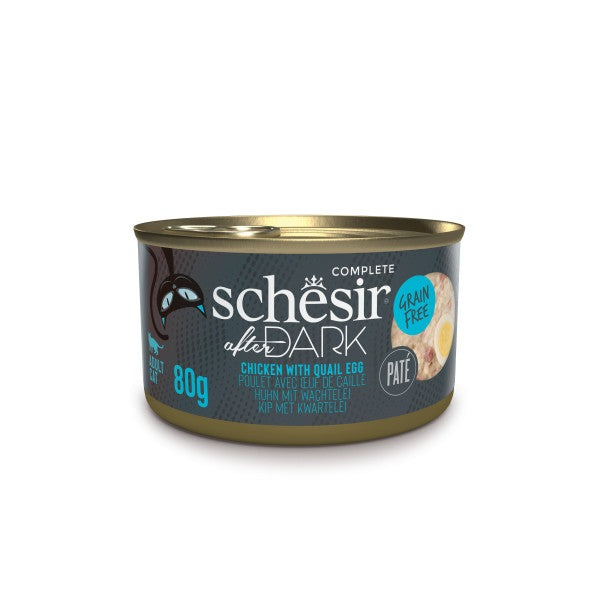 Schesir After Dark in paté 80g kip met kwarteleitje 