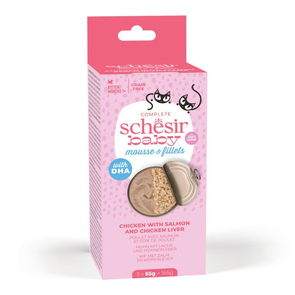 Schesir Baby natvoer kitten multipack 3 x 55g blikje