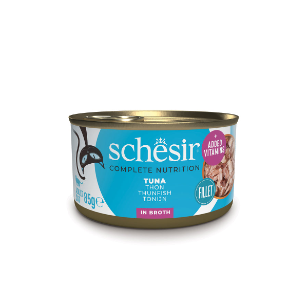 Schesir Complete Nutrition blikvoer kat 85g tonijn in bouillon