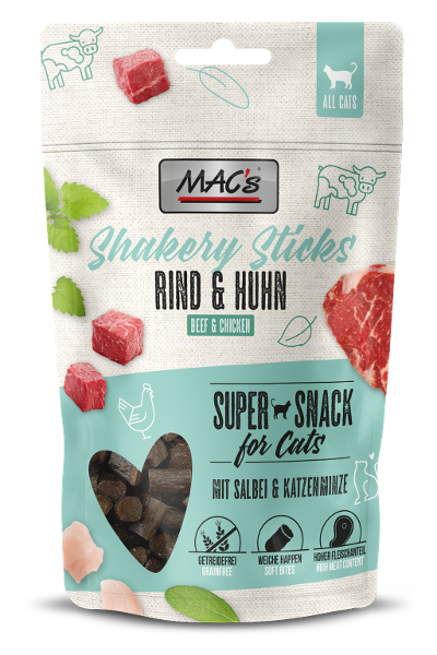 Mac's Cat Shakery Snacks sticks rundvlees & kip 50g