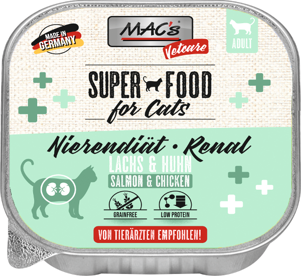 Mac's Kat Vetcare 100g Nierdieet - zalm & kip Mac's Kat Vetcare 100g Nierdieet - zalm & kip