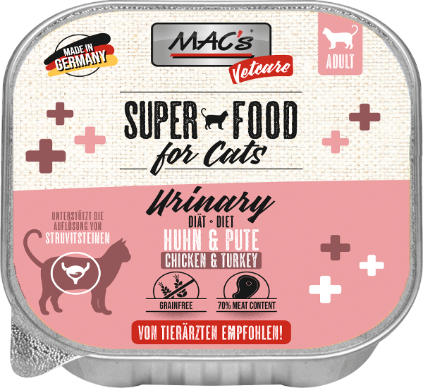Mac's Kat Vetcare 100g Urinedieet - kip & kalkoen Mac's Kat Vetcare 100g Urinedieet - kip & kalkoen