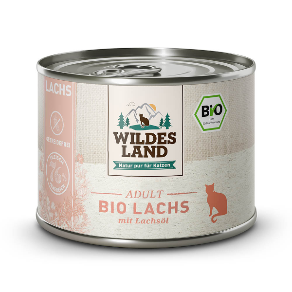 Wildes Land Bio Kattenblikjes 200g zalm