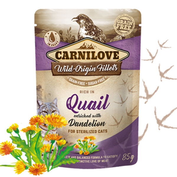 Carnilove katten zakje 85g kwartel